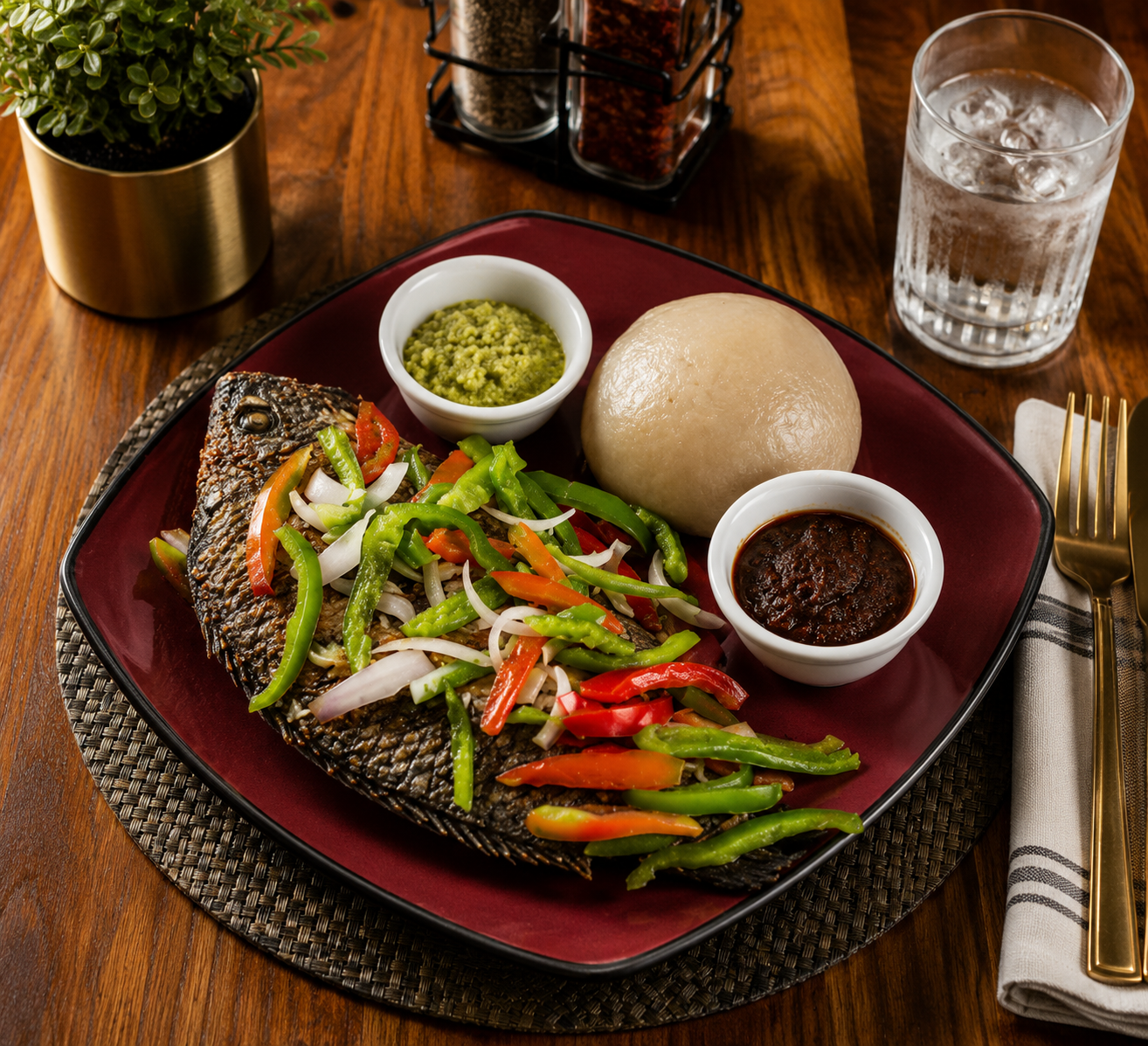Banku with Tilapia